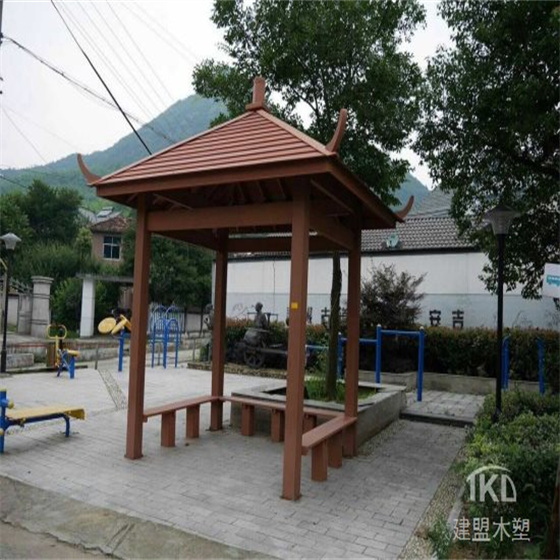榆林小区四角木塑景观凉亭